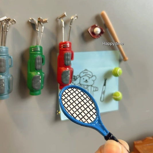 Mini Golf, Tennis, and Baseball Fridge Magnets